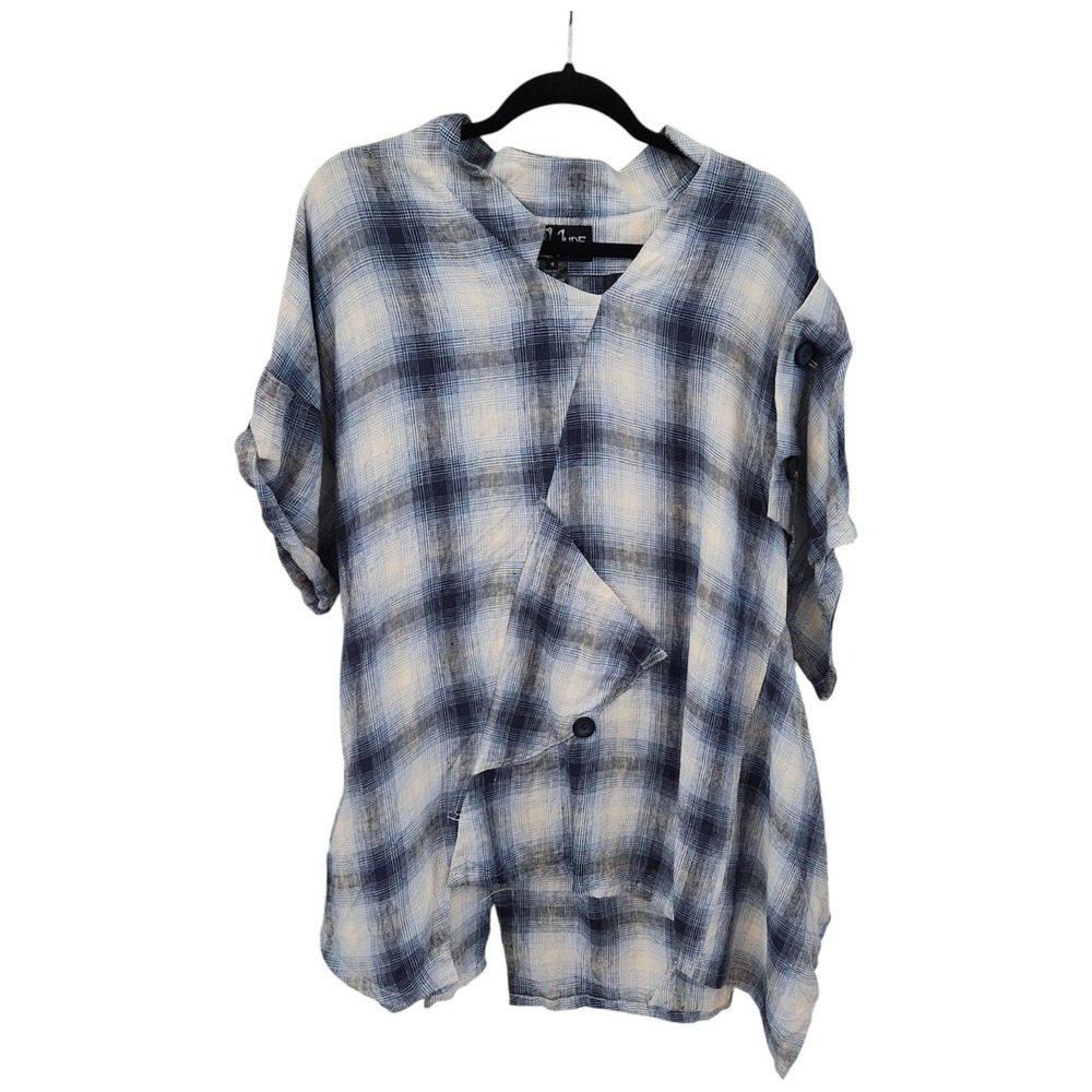 Jude‎ Ng Artsy Handmade Modern Artisan Melbourne Linen Tunic Top Asymmetric Sz 4